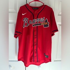 Nike MLB Atlanta Braves #5 Freddie Freeman Baseball Home Jersey Red Size L